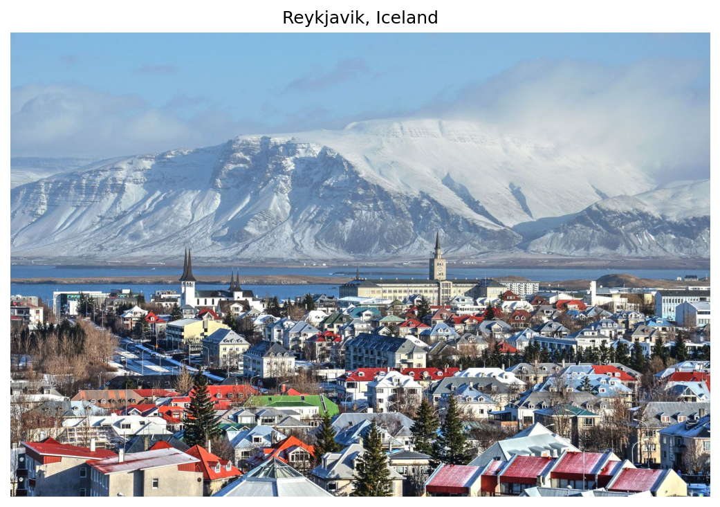 Original image of Reykjavik, Iceland