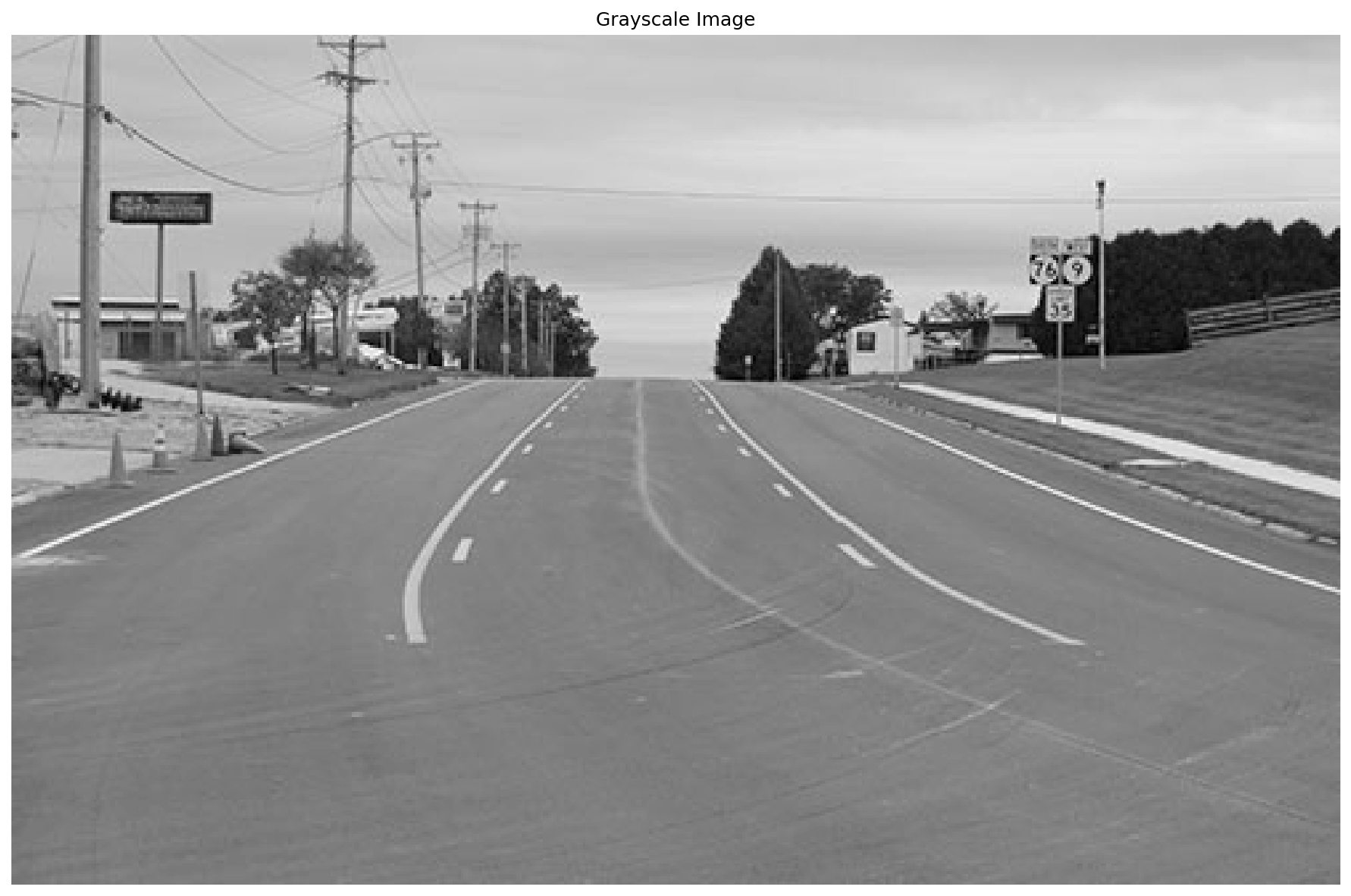 Grayscale lanes image from a Tesla dashcam